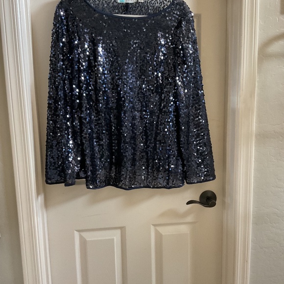 Sequin Poncho navy/ indigo - Picture 1 of 2